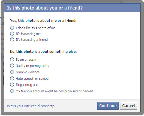 screen shot of facebook page