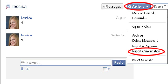screen shot of facebook page