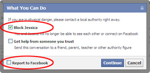 screen shot of facebook page
