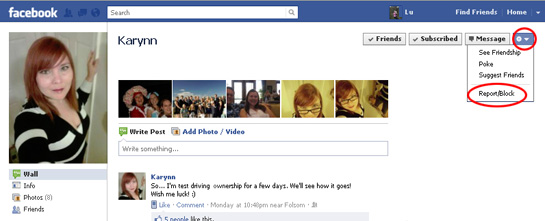 screen shot of facebook page