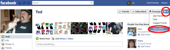 screen shot of facebook page