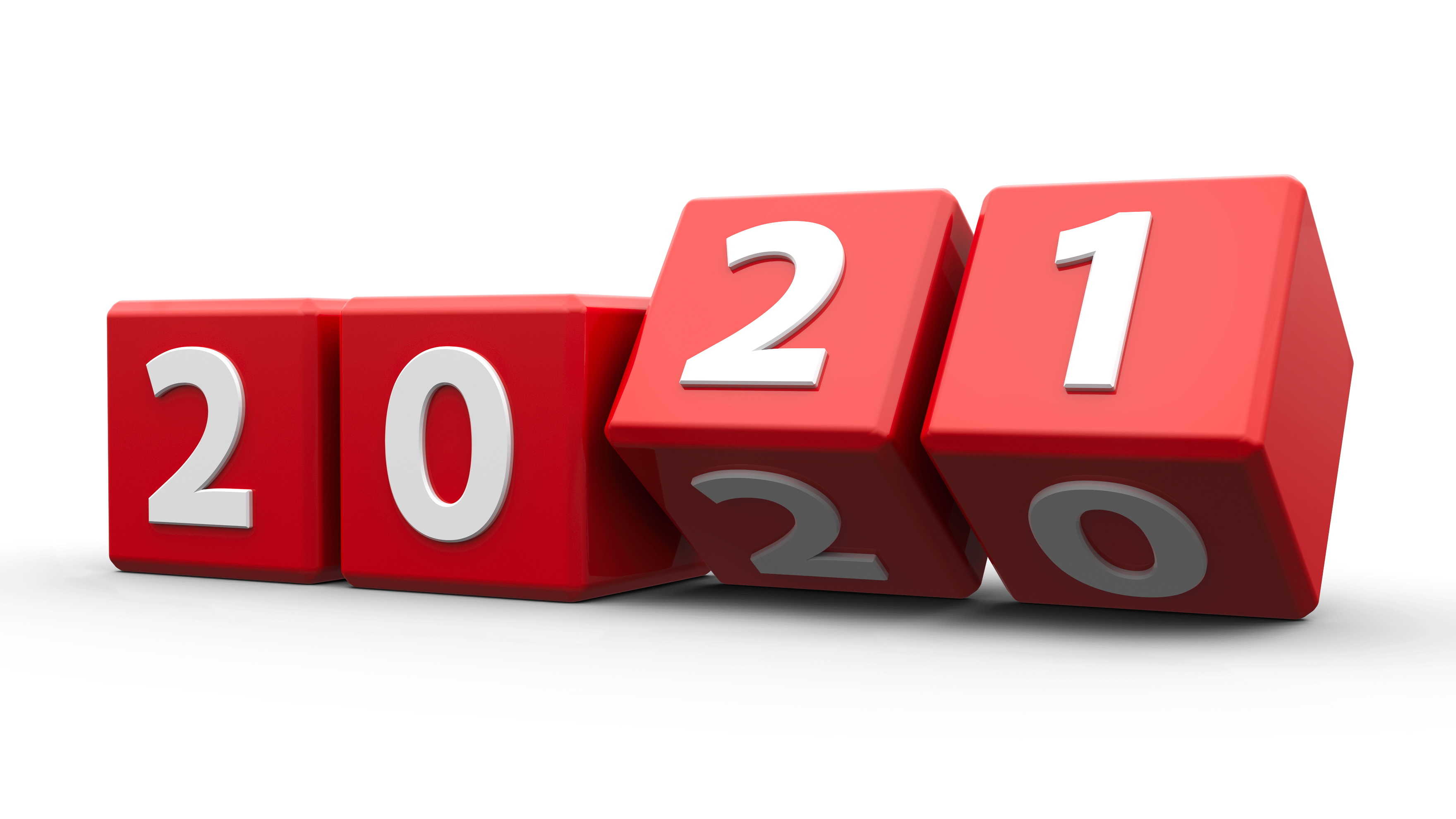 blocks showing year 2020 turning to 2021