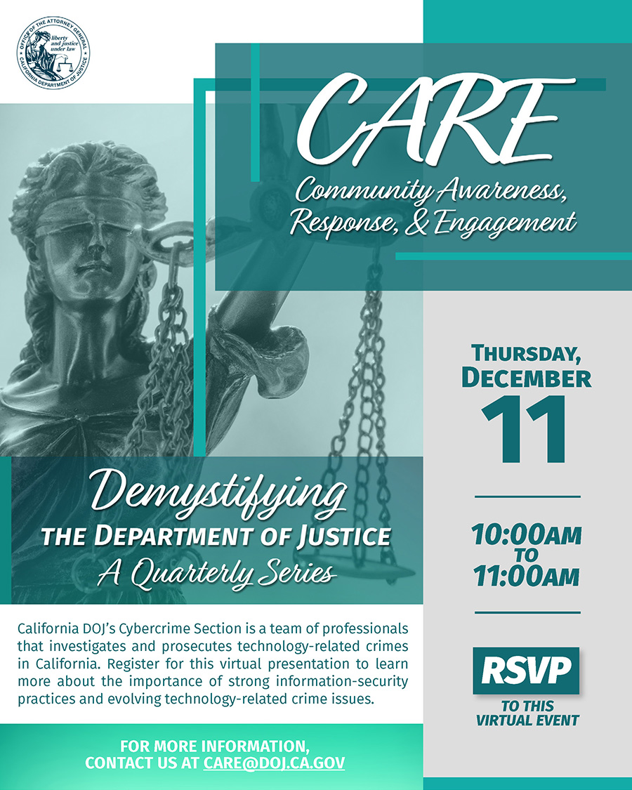 Demystifying the DOJ - Cybercrime Section flyer