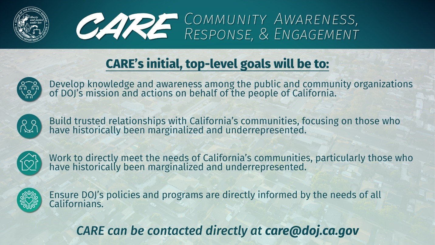 CARE's initial top-level goals