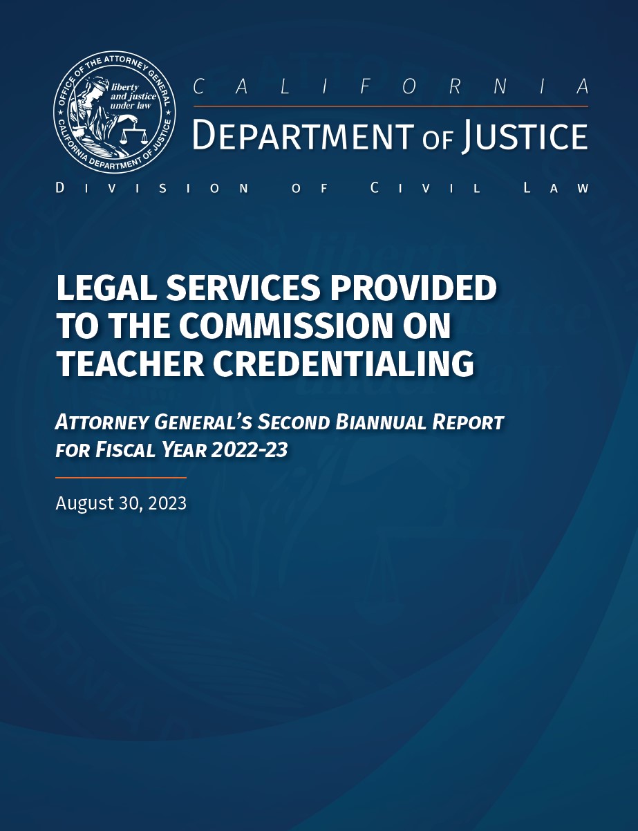 Attorney General’s Second Biannual Report
for Fiscal Year 2022-23